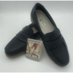 Women's Navy Leather Hush Puppies Bounce shoes size 7.5 Narrow in Orig Box